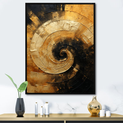 «Gold Black Desert Mirage Spiral», reproduction sur toile