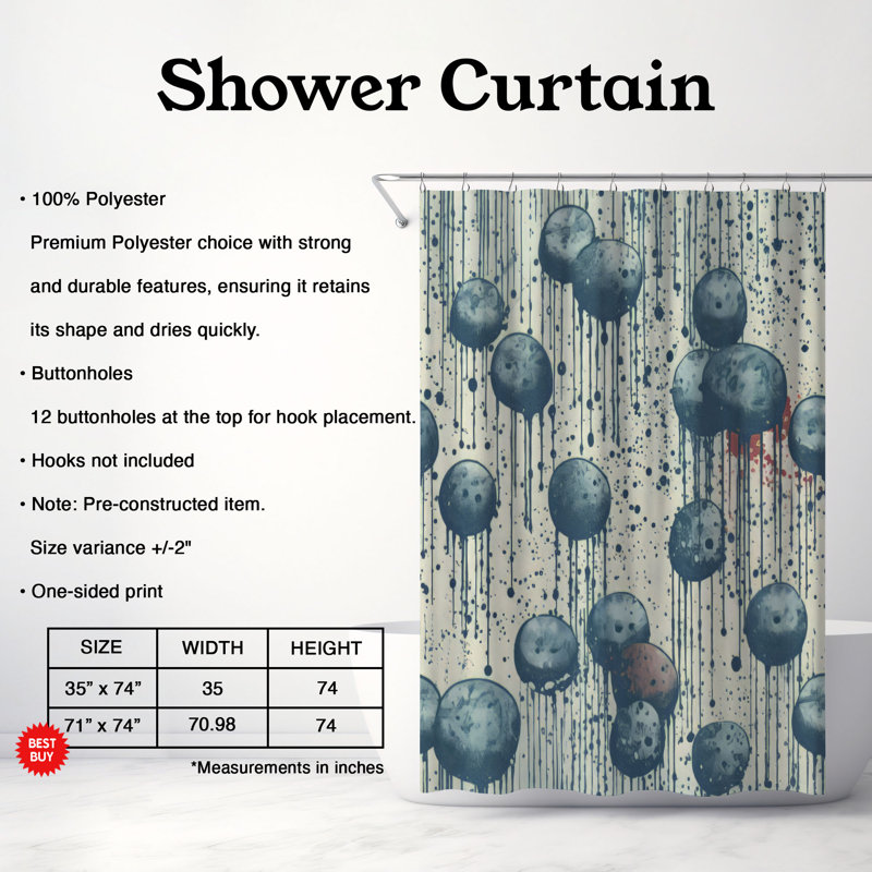 Rideau de douche Watercolor Mist - Premium, H 74 po x l 71 po