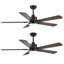 Cissline （Ensemble de 2) ventilateur de plafond noir moderne de 52 po avec lumière et télécommande pour chambre / salon / bureau