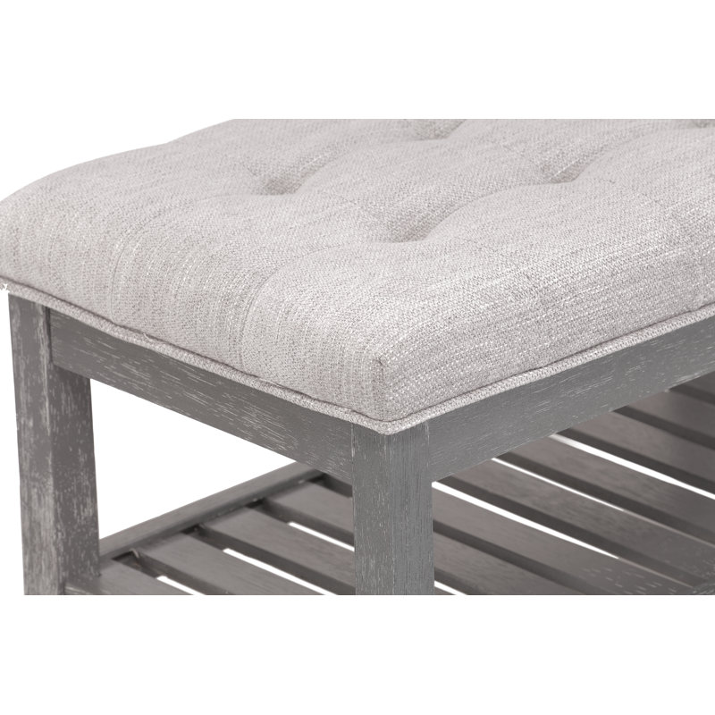 Banc de rangement rembourré Lilttle Jossie, Gris