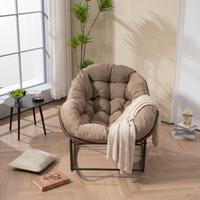 Fauteuil à bascule surdimensionné en osier H 37,5 po x l 43,7 po x H 31,5 po Hifine