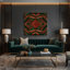 Art mural sur toile vert Op Art 70