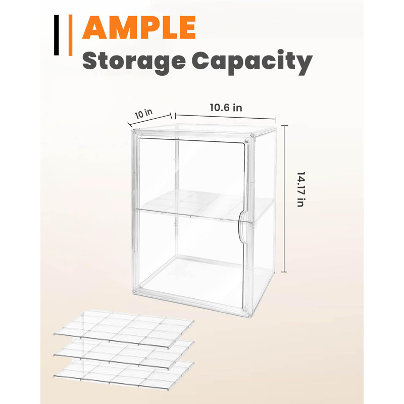 Bread Box,Large Bread Boxs For Kitchen Countertop, 4 Layers Adjustable Bread Storage Container, Clear Boxes For Kitchen Counter, Breads Box Airtight