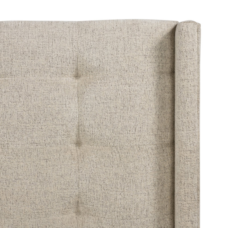 Upholstered Wingback Bed, Plushtone, King