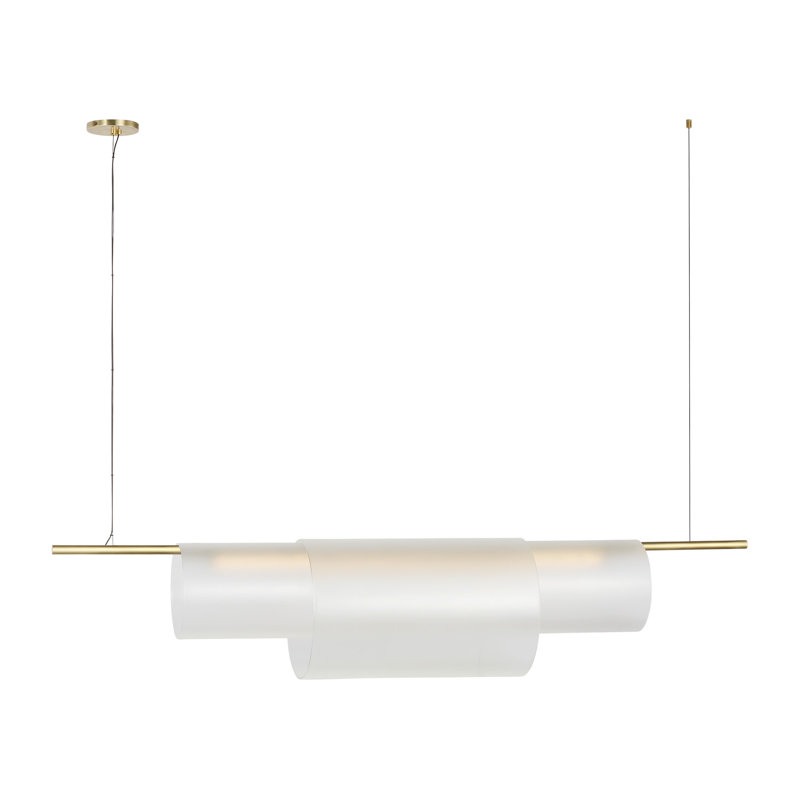 Trace 1 - Light LED Pendant, White/Hand-Rubbed Antique Brass
