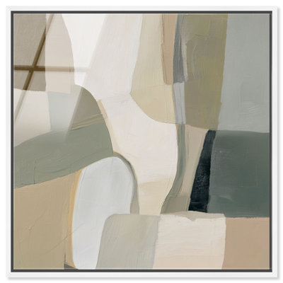 « Les bas-fonds du désert » - Impression acrylique encadrée, décoration murale pour salon par Art Remedy, cadre blanc, 40 x 40 cm