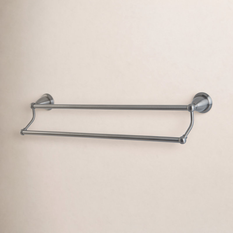 Porte-serviettes mural double Heritage 18 po, Nickel brossé