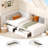 Twin daybed with 2 Storage Drawers, Corner Bed Frame with Extended headboard and Bed Rails, Velvet Upholstered Sofa Bed with Guardrail for Bedroom-954257206