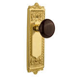 Egg & Dart Plate with Brown Porcelain Door Knob