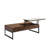 Faye Transitional Rectangular Lift-Up Coffee Table In Walnut Finish With Sintered Stone Panel-467436811