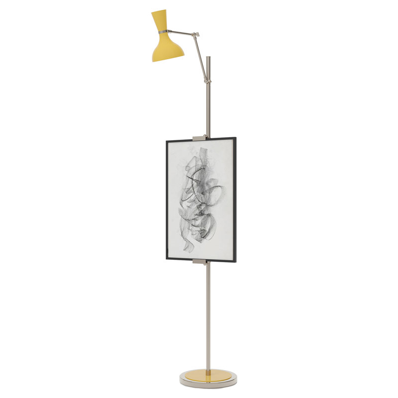 Lampe sur pied Clare, Coucher de soleil, Nickel poli