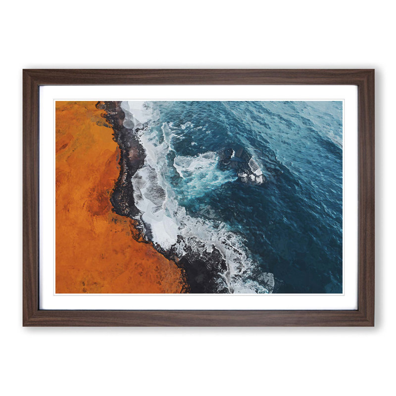 Snaefellsnes Coast in Iceland - Picture Frame Graphic Art Print, 36cm H x 48cm W x 2cm D, Walnut Framed