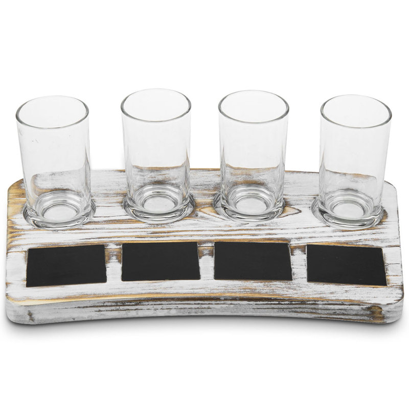 4 Piece 177ml Glass Shot Glass Set, White