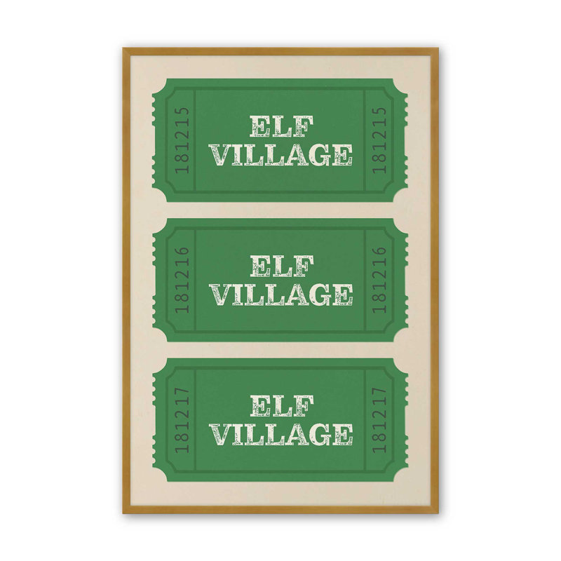 Tickets to Tinsel Town Art Print, 12" x 16", Polished Gold