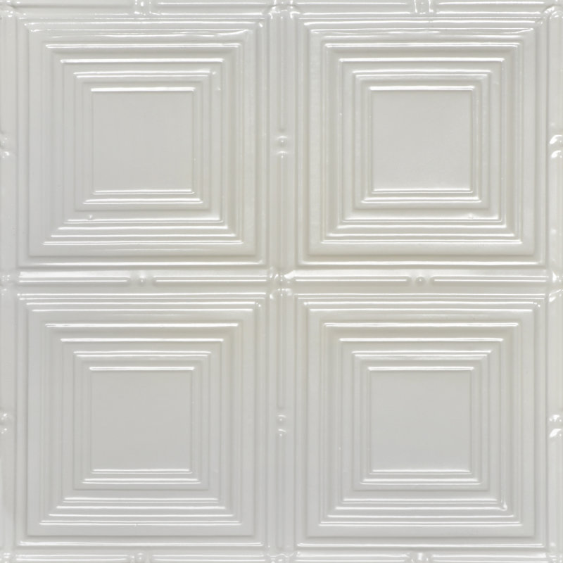 Carreau de plafond en fer-blanc de 2 pi x 2 pi Cubism, Coquille d'œuf