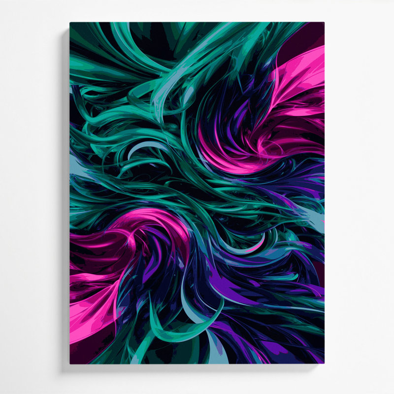 Art numérique sur toile 95, "Abstraction numérique", H 11 po x l 14 po