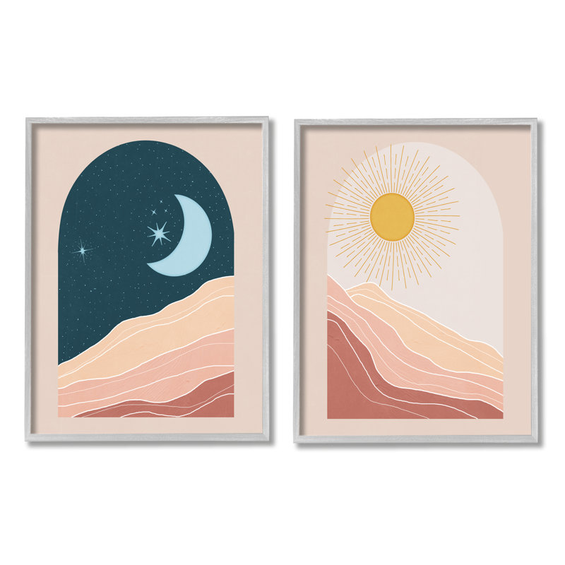 Energétique aride désert quotidien ciel Boho paysage fenêtres Nina bleu, H 16 po x l 20 po, Estampe numérique Farmhouse