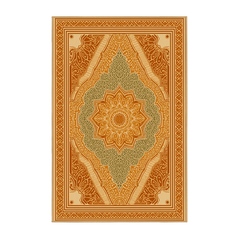 Tapis oriental brun lavable à la machine Pauleth Classic - reliure brun clair, 2 x 5