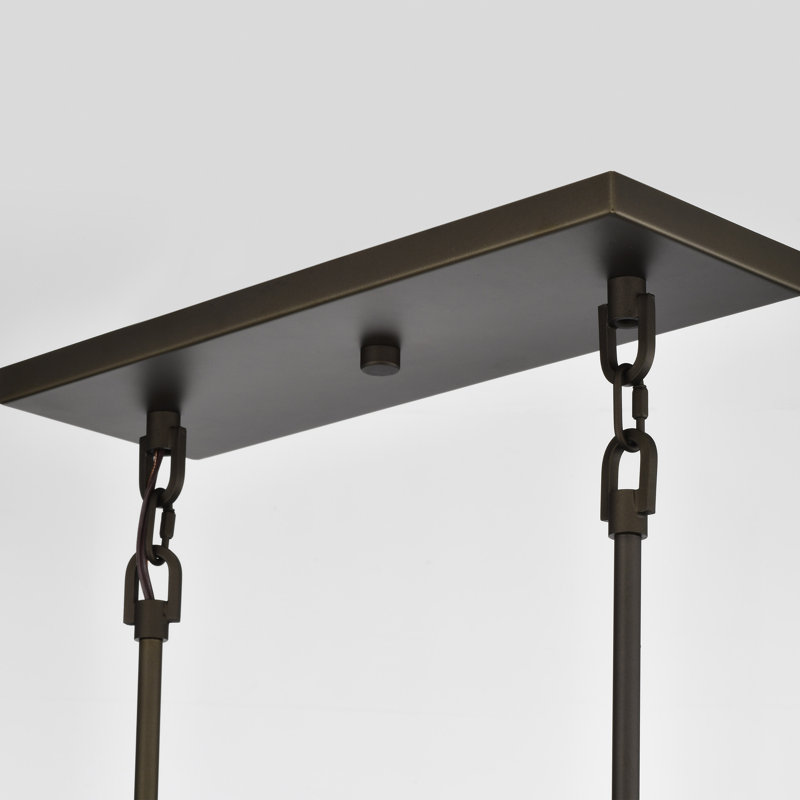 Larchmont 4 - Light Kitchen Island Pendant, Bronze/Copper Accents