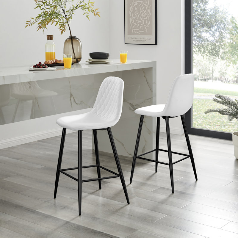 Tabouret de bar Morral Luxury, Blanc, Noir