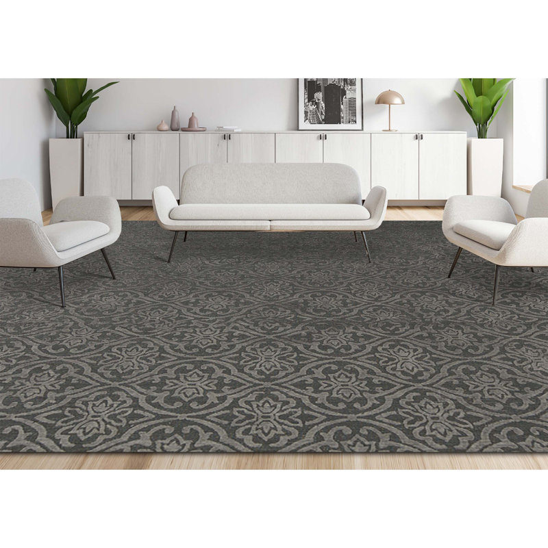 Jakat Wool Damask Area Rug, Rectangle 7'9" x 9'9