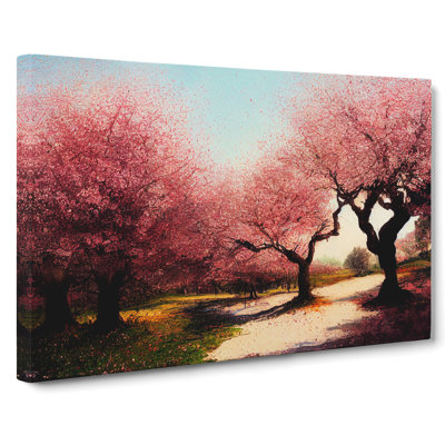 Sparkling Cherry Blossom Trees - Wrapped Canvas