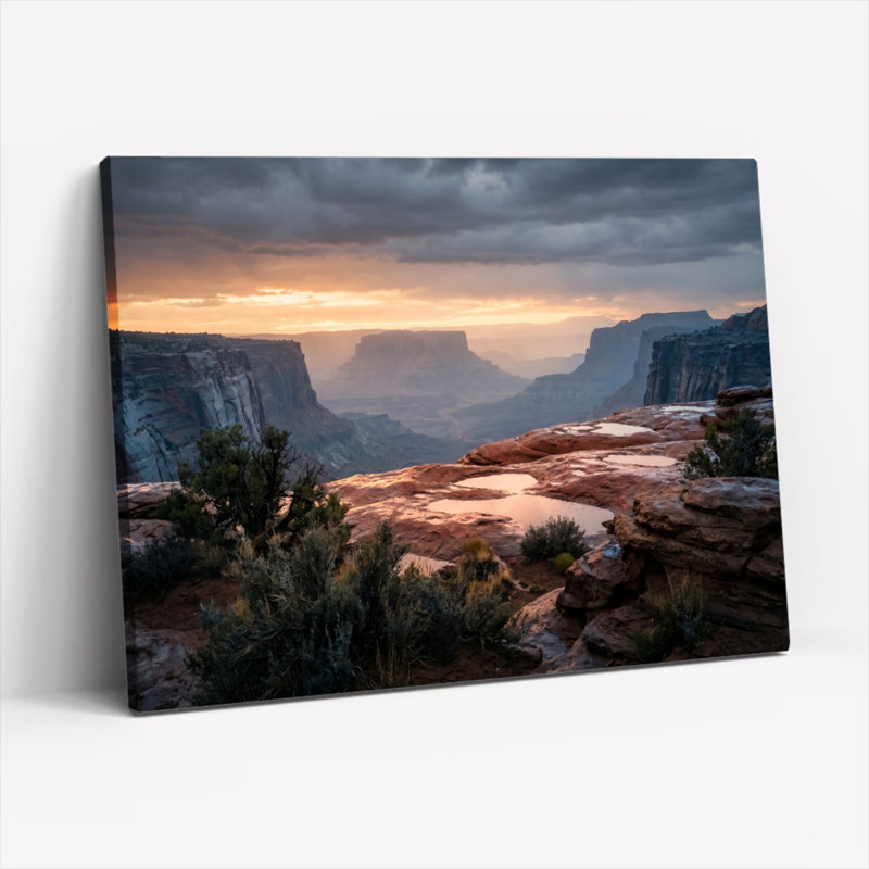 Ensemble de 1 tableau sur toile « Coucher de soleil sur le canyon », 20"H x 30"W, Wrapped Canvas