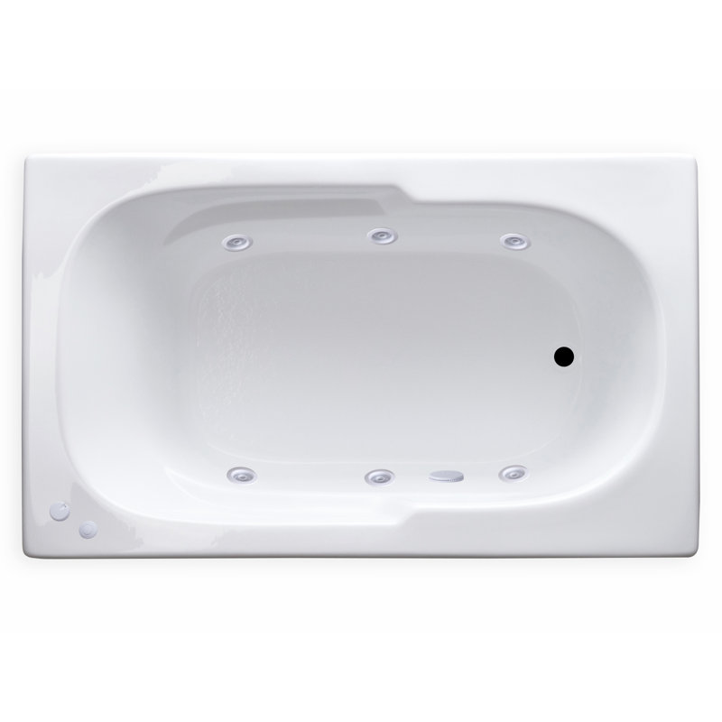 60'' x 36'' Drop-In Whirlpool Acrylic Bathtub, Right