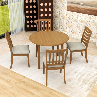 Ensemble de table de salle à manger 5 pièces avec 4 chaises rembourrées