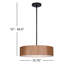 Luminaire suspendu tambour 3 lumières Faris