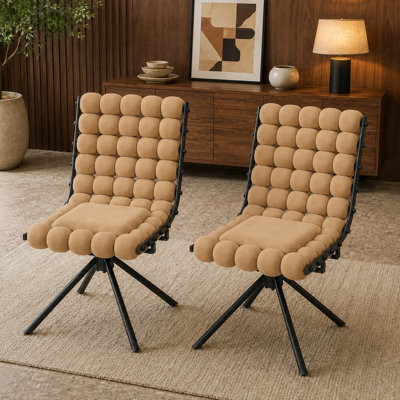 Velvet Upholstered Swivel Side Chair