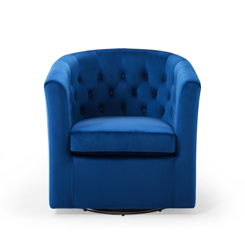 Fauteuil pivotant en velours Performance Prospect, Velours bleu marine
