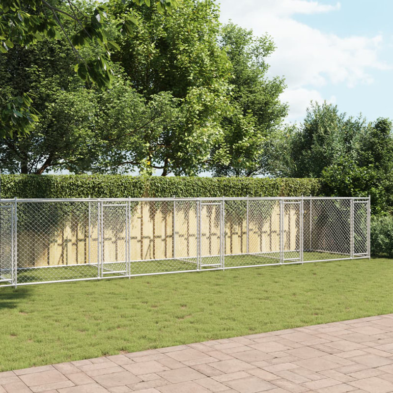 Aisha 150cm H Metal Yard Kennel, 150cm H x 1000cm W x 200cm D