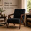 Fauteuil d'appoint rembourré avec cadre en bois incurvé ROvelia-133588833