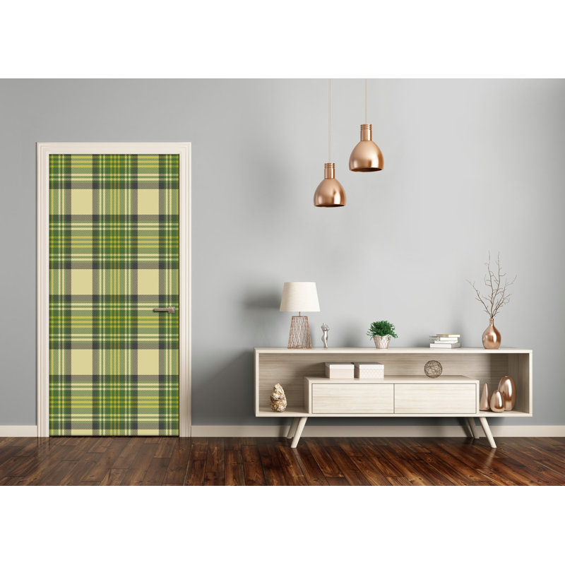 Green Grid Door Decal