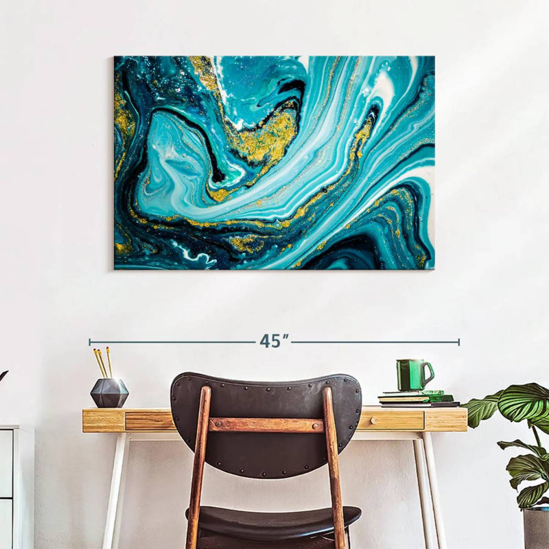 Dynamic Abstract Dynamic Abstract Marble Canvas Print On Canvas Print, 26" H x 39" W x 1.25" D