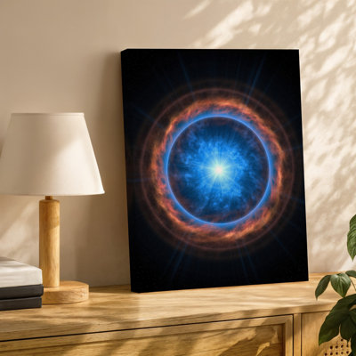 Canvas A Breathtaking Cosmic Scene Depicting A Vibrant Supernova Explosion At Wall Art Its Core Surrounded By A Swirling Disk Of Canvas Wall Art
