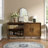 60'' Premium Rustic American Farmhouse Credenza - Symmetrical Sunburst Door Design, Heavy-Duty Antique Wood TV Stand With Adjustable Shelves, Storage Cabinet For Living Room/Kitchen-1386393962