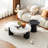 French retro style coffee table simple round-99071472