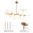 Jewellia 16-Light Metal Sputnik Chandelier with Glass Shades and Adjustable Height -305184220