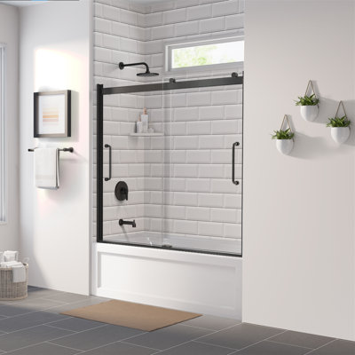 Arelo 56" - 60" W x 57" H Semi-Frameless Tub Door