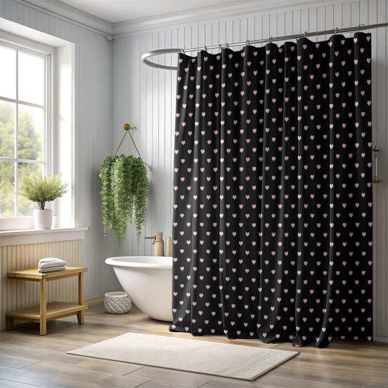 Black Passion - Rideau de douche Premium, H 74 po x l 71 po
