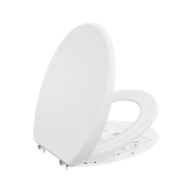O-Shaped Design Soft Close Toilet Seat, Heavy Duty Environmentally Friendly Urea-Formaldehyde Resin, Quick Release, White