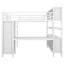 Lit mezzanine double en métal avec garde-robe, bureau en L, cubes de rangement et tablettes-495175595