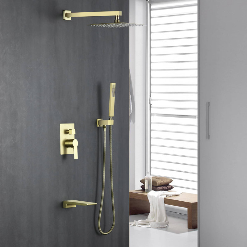 All-In-One Kit with Rough in-Valve, Brushed Gold 