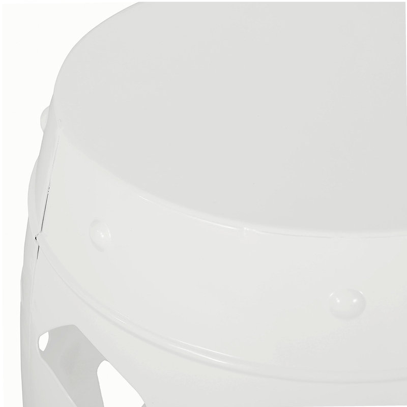 Metal end table, White