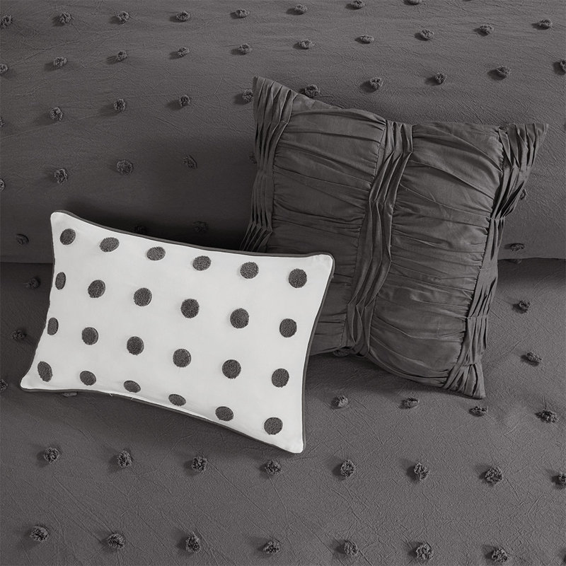 Ensemble d'édredon défini Gracie Mills Grady Elegance, Édredon simple TG et 4 pièces supplémentaires, Noir