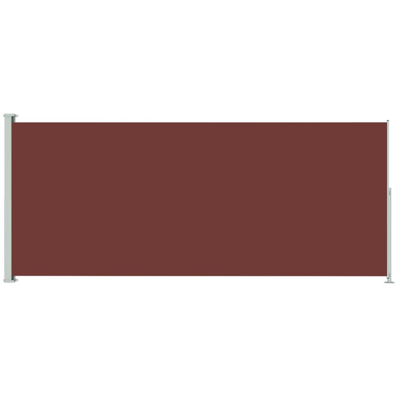 Dakota Fields Fabric Cover Motorised Retractable Side Awning, 180x500 cm, Brown