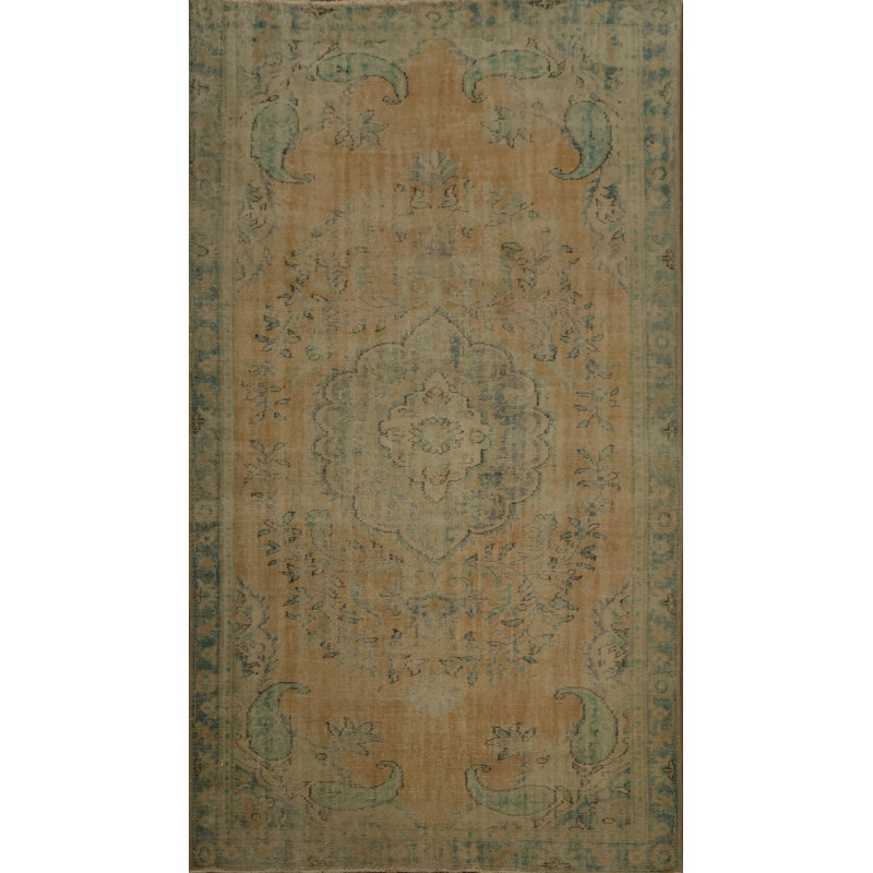 Vintage Elegance: Distressed Anatolian Turkish Area Rug 6x10