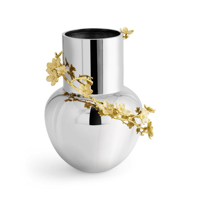 Cherry Blossom Stainless Steel/Brass Vase